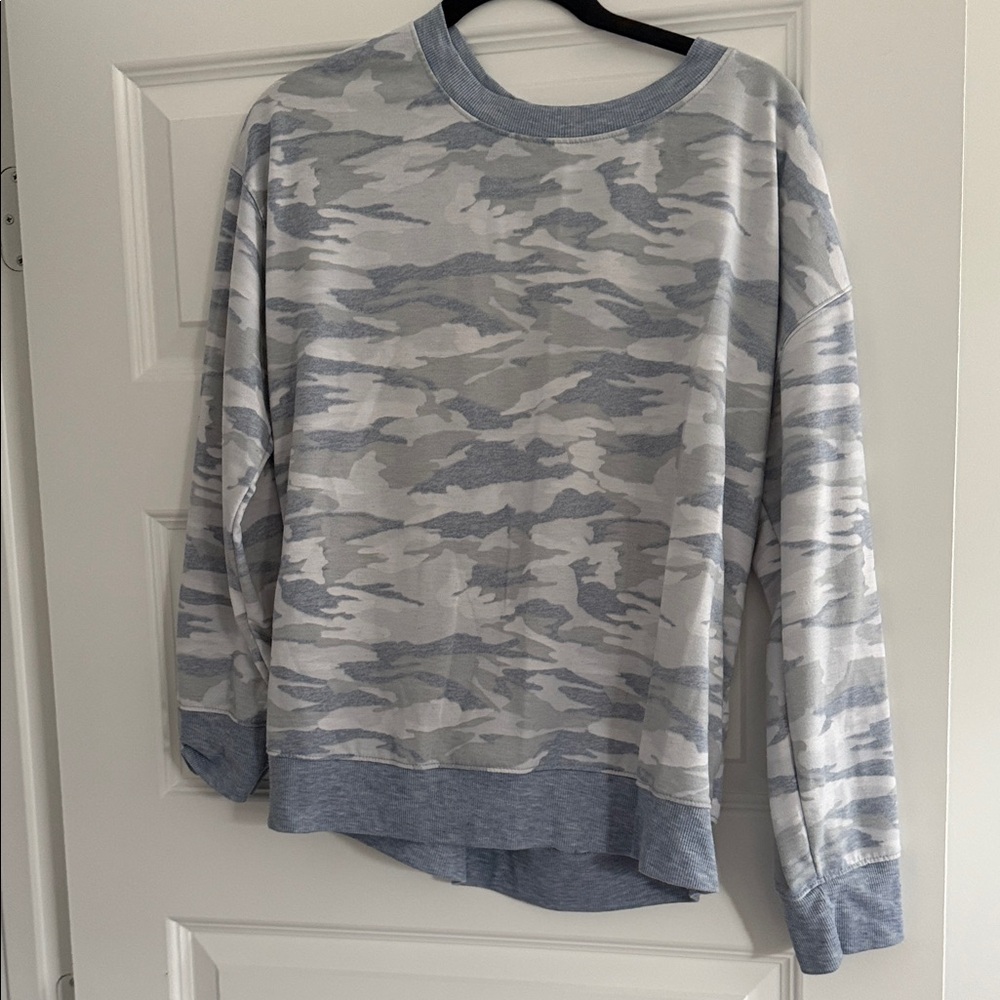 Gray Camo Print Sweatshirt